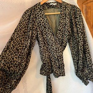 Good American Small Satin Wrap Top